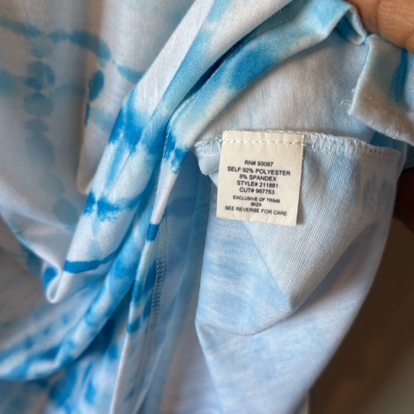 Bleu Clair Women’s Blue & white Print Swim Coverup/Tunic Size Large - Picture 7 of 11